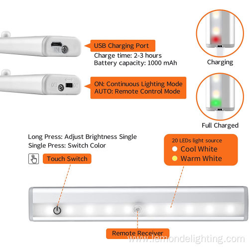 Rechargeable Dimmable Under Counter Kitchen Stairs Lighting